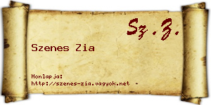 Szenes Zia névjegykártya